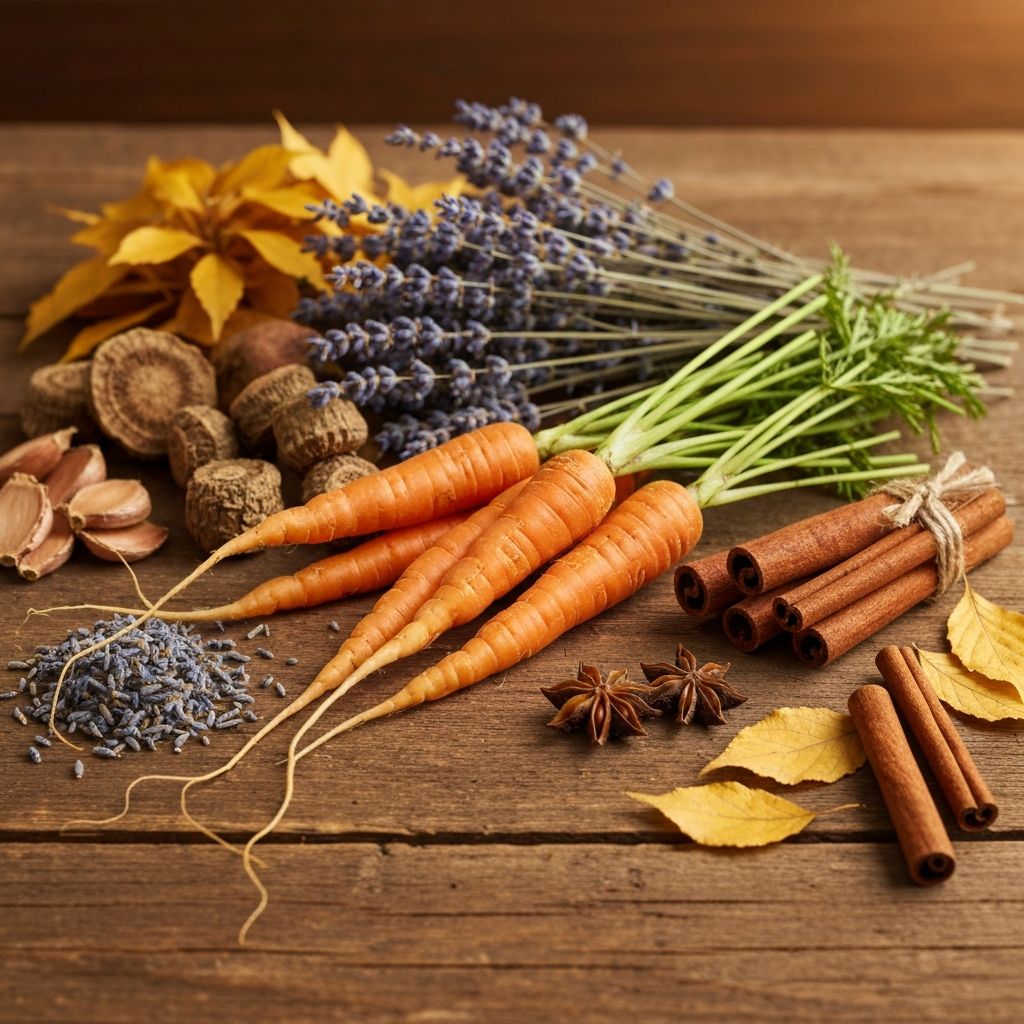 Herbsternte und getrocknete Kräuter